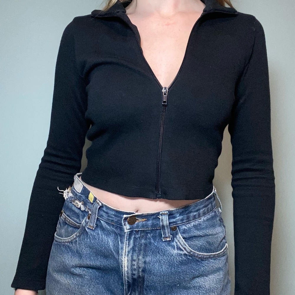 Brandy Melville navy zip up